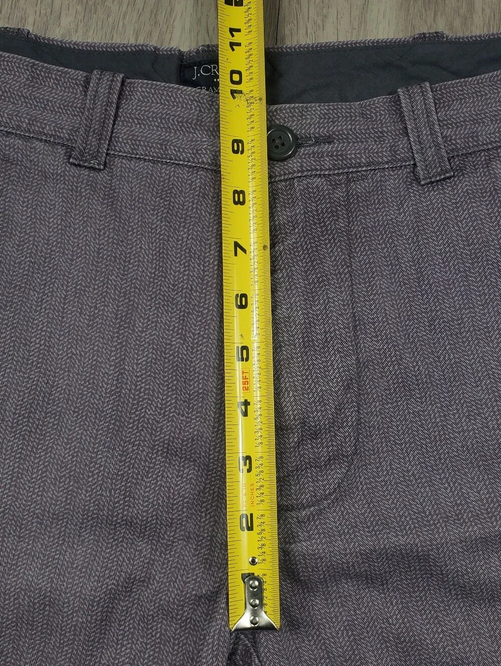 J.Crew Gramercy Shorts Mens 32 Purple Herringbone Cotton Flat Front Chino